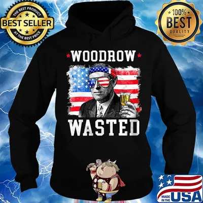 Woodrow wasted drinking 4th of july American flag s Hoodie
