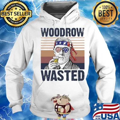 Woodrow wasted wine American flag veteran Independence Day vintage retro s Hoodie
