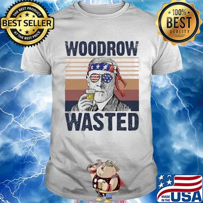Woodrow wasted wine American flag veteran Independence Day vintage retro shirt