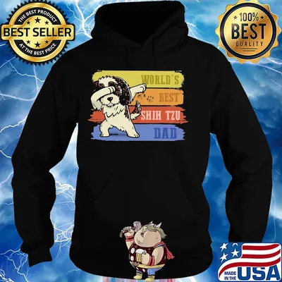 World's best Shih Tzu dabbing dad paw vintage s Hoodie