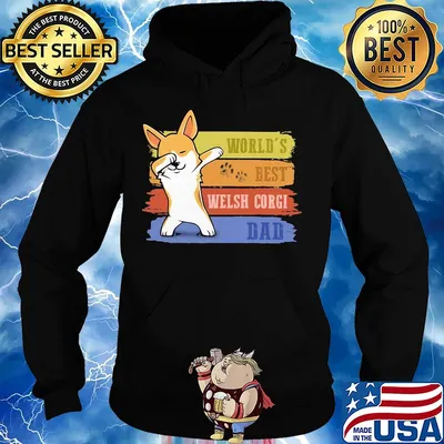 World's best welsh Corgi dabbing dad paw vintage s Hoodie