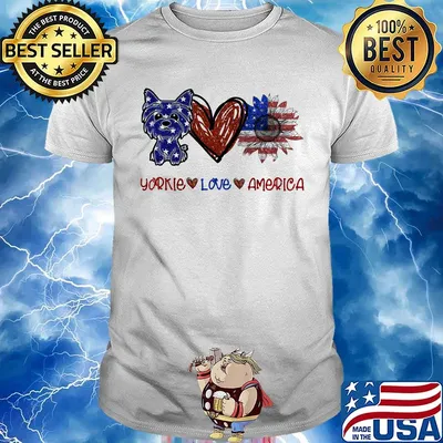 Yorkie love america 4th of july independence day shirt