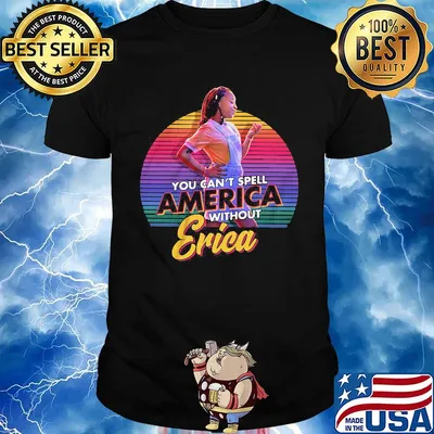 You can't spell america without erica vintage retro black shirt