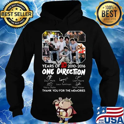 06 years of 2010 2016 one direction thank you for the memories signatures s Hoodie