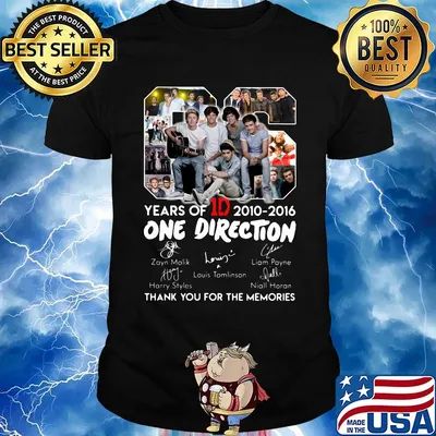 06 years of 2010 2016 one direction thank you for the memories signatures shirt