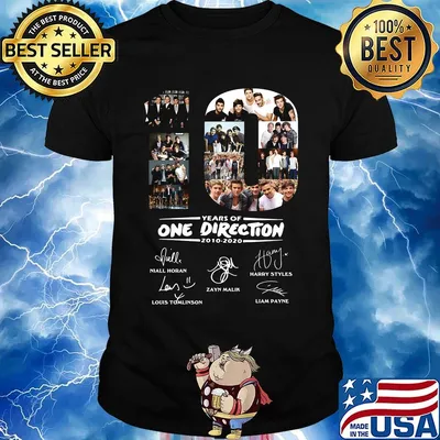 10 years of one direction 2010 2020 members signatures shirt