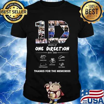 10 years of one direction 2010 2020 thank you for the memories signatures shirt