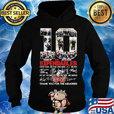 10 years of the expendables 2010-2020 signatures thank you for the memories s Hoodie