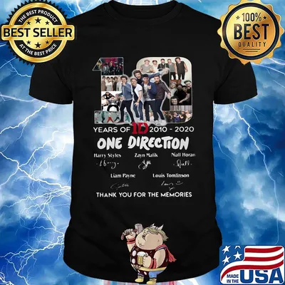 10 yesr of 2010 2020 one direction thank you for the memories signatures shirt