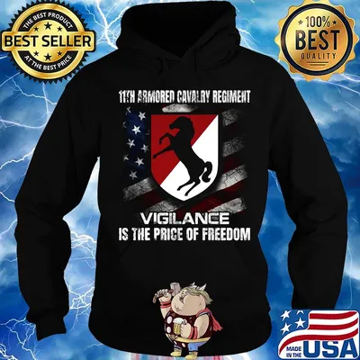 11th armored cavalry regiment vigilance is the price of freedom american flag independence day s Hoodie