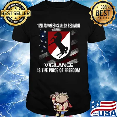 11th armored cavalry regiment vigilance is the price of freedom american flag independence day shirt