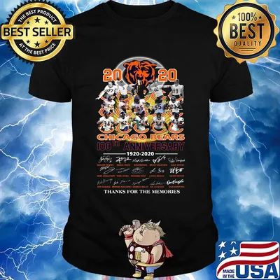 2020 chicago bears 100th anniversary 1920 2020 thank you for the memories signatures shirt