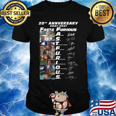 20th anniversary 2001 2021 fast and furious signatures shirt
