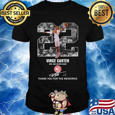 22 Vince Carter 2018-2020 Atlanta Hawks thank you for the memories signature shirt