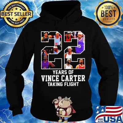 22 year of carter taking flight atlanta basketball legend vince #15 fan s Hoodie