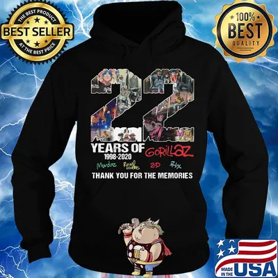 22 years of 1998 2020 gorillaz thank you for the memories signatures s Hoodie