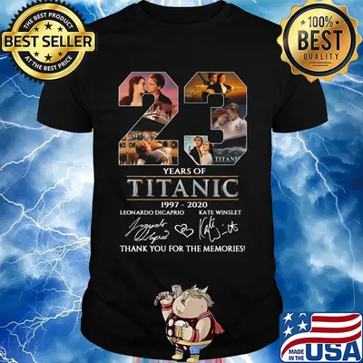 23 years of Titanic 1997-2020 Leonardo Dicaprio Kate Winslet signature shirt