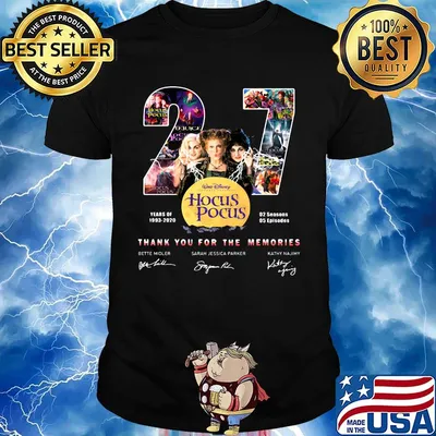 27 years of 1993 2020 02 seasons 05 episodes hocus pocus thank you for the memories signatures shirt
