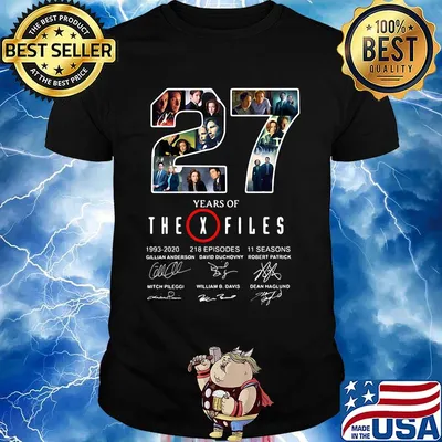 27 years of the x files 1993 2020 218 episodes 11 seasons signatures shirt