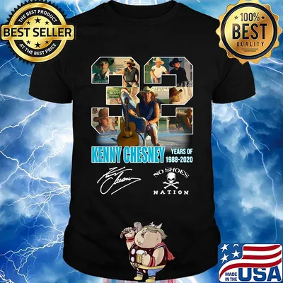 32 kenny chesney years of 1988 2020 no shoes nation signature shirt