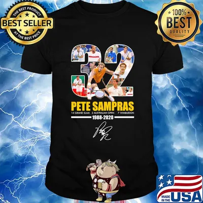 32 pete sampras 14 grand slam 2 australian open 7 wimbledon 1988 2020 signature black shirt