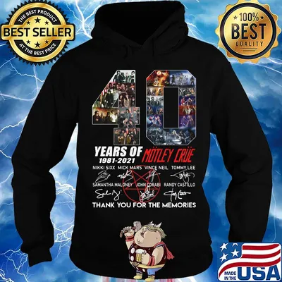 40 years of 1981 2021 motley crue thank you for the memories signatures s Hoodie