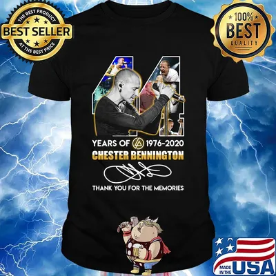 44 years of 1976 2020 chester bennington thank you for the memories signature shirt