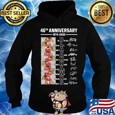 46th anniversary 1974 2020 washington blackhawks signatures s Hoodie