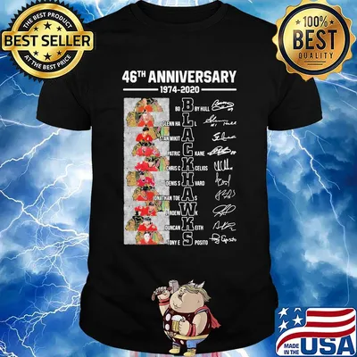 46th anniversary 1974 2020 washington blackhawks signatures shirt