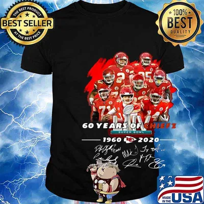 60 years of kansas city chiefs 1960 2020 signatures shirt