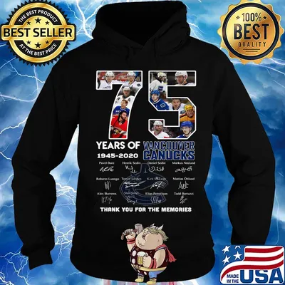 75 years of 1945 2020 vancouver canucks hockey thank you for the memories signatures s Hoodie