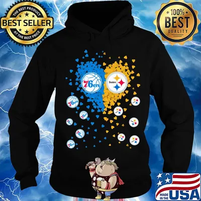 76ers and Steelers true love heart s Hoodie