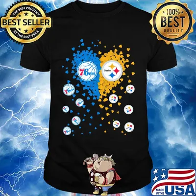 76ers and Steelers true love heart shirt