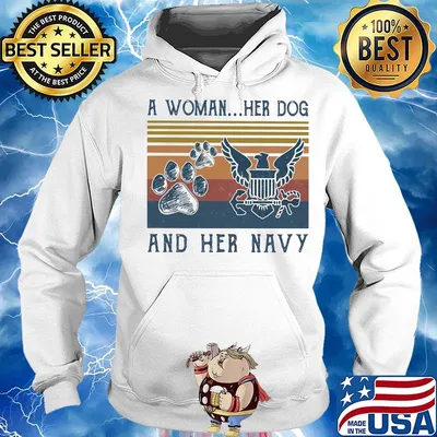 A woman her dog paw and her navy vintage retro s Hoodie