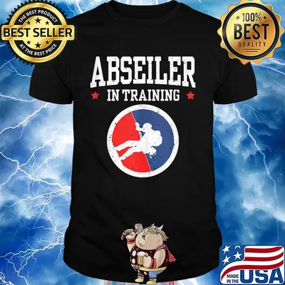 Abseiler in training stars shirt