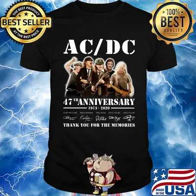 Acdc band 47th anniversary 1973 2020 thank you for the memories signatures shirt