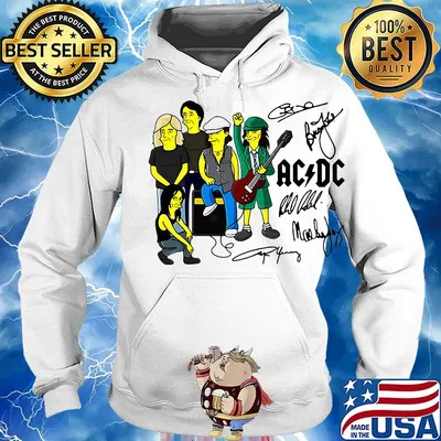 Acdc band members cartoon signatures s Hoodie