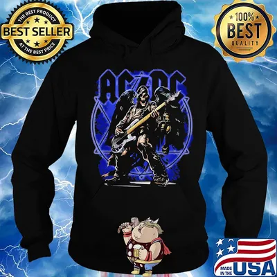 Acdc band skeleton wings playing guitar s Hoodie