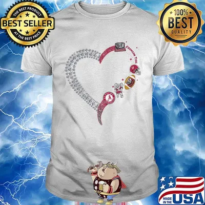 Alabama crimson tide football logo heart shirt