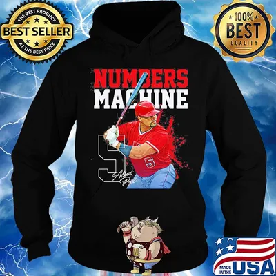 Albert-pujols 5 numbers machine los angeles baseball signature s Hoodie