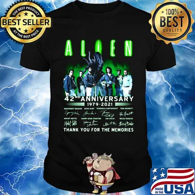 Alien 42nd anniversary 1979 2021 thank you for the memories signatures shirt