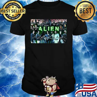 Alien movie characters signatures shirt