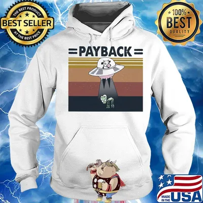 Alien UFO cow payback vintage retro s Hoodie