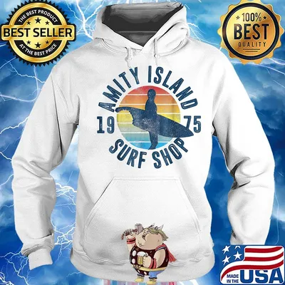 Amity Is Land Surf Shop 1975 Vintager Retro Shirt Hoodie