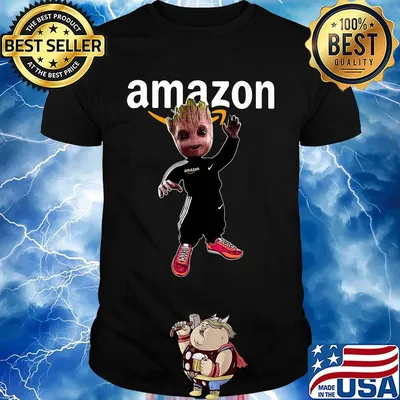 Baby groot amazon logo shirt