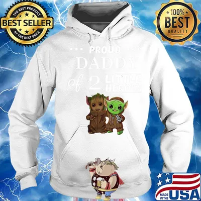Baby groot and baby yoda proud daddy of 2 little heroes s Hoodie