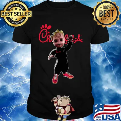 Baby groot chick-fil-a logo shirt