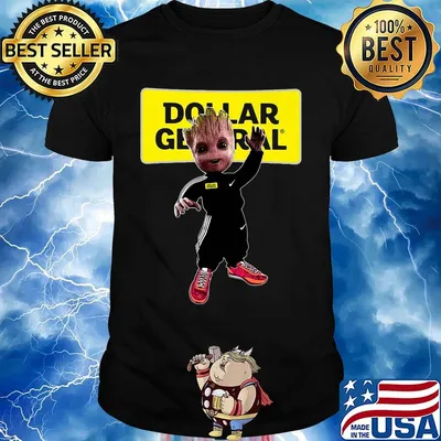 Baby groot dollar general logo shirt