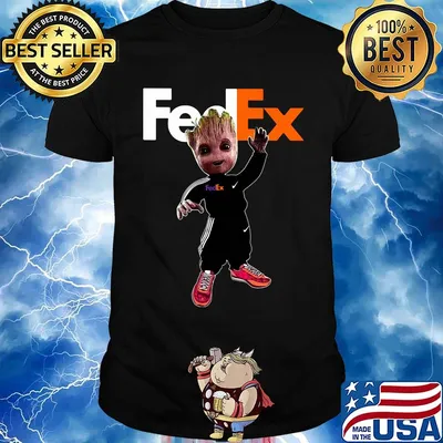 Baby groot fedex logo shirt
