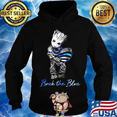 Baby groot hug heart back the blue american flag happy independence day s Hoodie